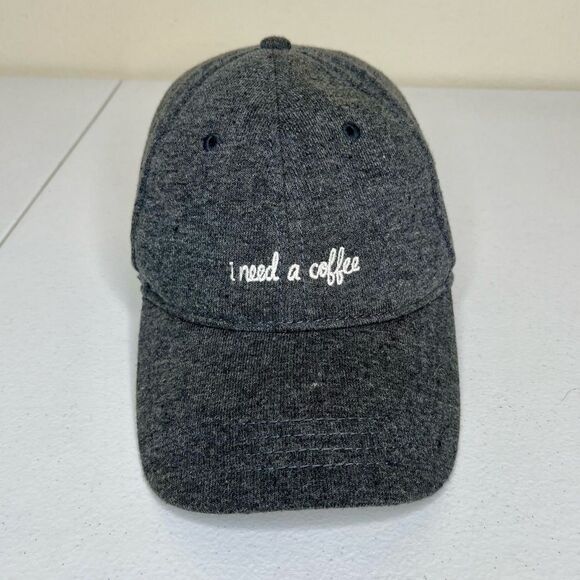 Hollister I Need A Coffee Gray Adjustable Low Profile Ball Cap Hat One Size - Picture 12 of 12